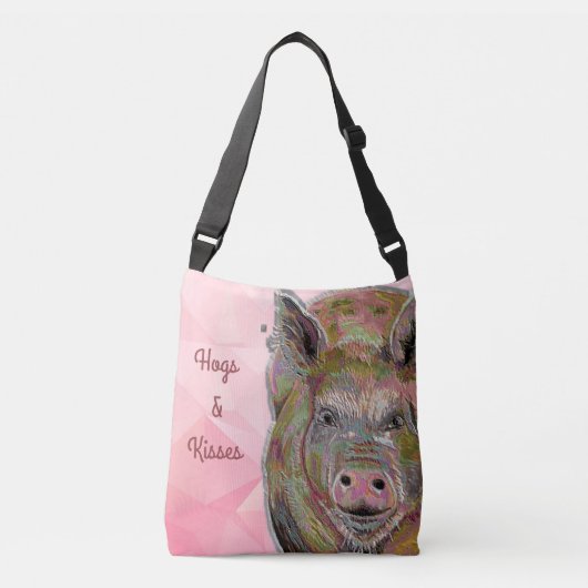 Sac Ajustable Cute rose Chien et Baisers Dessin Pastel (Devant)