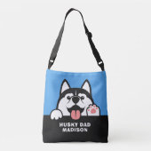 Sac Ajustable Cute Siberian Husky texte personnalisé (Dos)