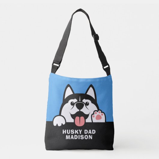 Sac Ajustable Cute Siberian Husky texte personnalisé (Devant)