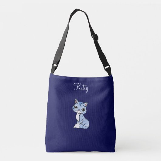 Sac Ajustable Cute tabby kitty cat sur marine bleu (Dos)