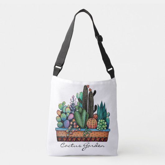 Sac Ajustable Cute Watercolor Cactus Garden (Devant)