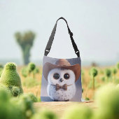 Sac Ajustable Cute white fluffy owl with a cowboy hat