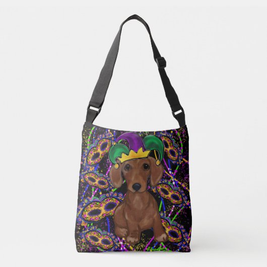 Sac Ajustable Dachshund rouge (Devant)
