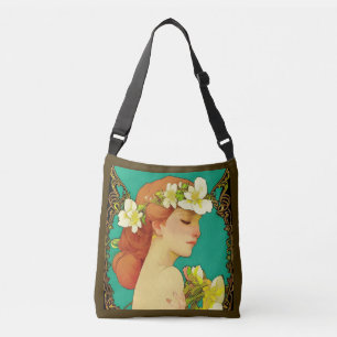 Sac Ajustable Dame celtique avec des fleurs dans ses cheveux