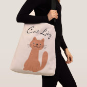 Sac Ajustable Dame de chat mignonne Typographie Simple (De près)
