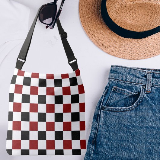 Sac Ajustable Damier noir rouge blanc