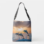 Sac Ajustable Dancing in the Dusk: Three Dolphins Leaping  (Dos)