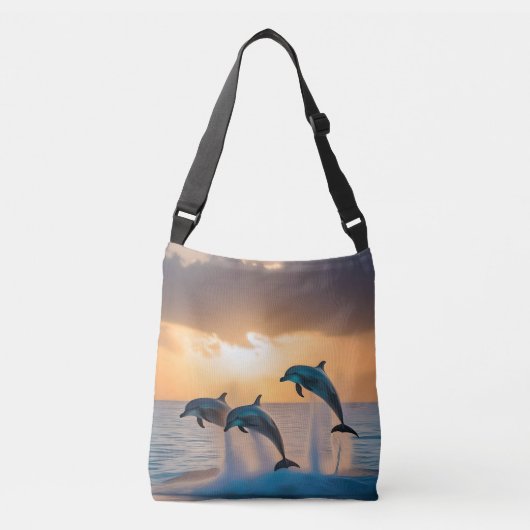Sac Ajustable Dancing in the Dusk: Three Dolphins Leaping  (Devant)