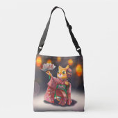 Sac Ajustable Danseur de chat japonais en costume traditionnel (Dos)