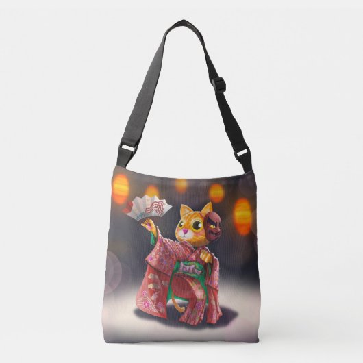 Sac Ajustable Danseur de chat japonais en costume traditionnel (Devant)
