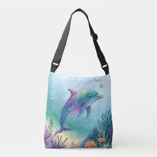 Sac Ajustable Dauphin peint à l'aquarelle (Devant)