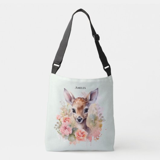 Sac Ajustable De Beaux Cerfs Entourés De Roses (Devant)