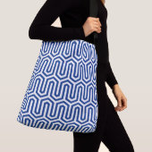Sac Ajustable Déco motif égyptien - bleu cobalt et blanc (De près)