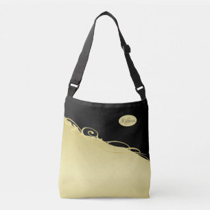Sac Ajustable Décor de luxe sur or & noir, Monogramme,
