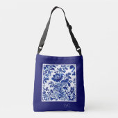 Sac Ajustable delft bleu élégant Floral moderne (Dos)