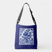 Sac Ajustable delft bleu élégant Floral moderne (Devant)