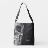Sac Ajustable Demi-Crâne gothique Cool noir et blanc Grunge (Dos)