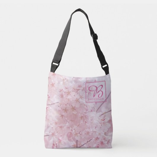 Sac Ajustable Demoiselle d'honneur de monogramme pâle - fleurs (Devant)