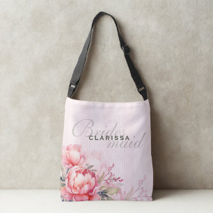 Sac Ajustable Demoiselle d'honneur Pivoine rose et vert sauge