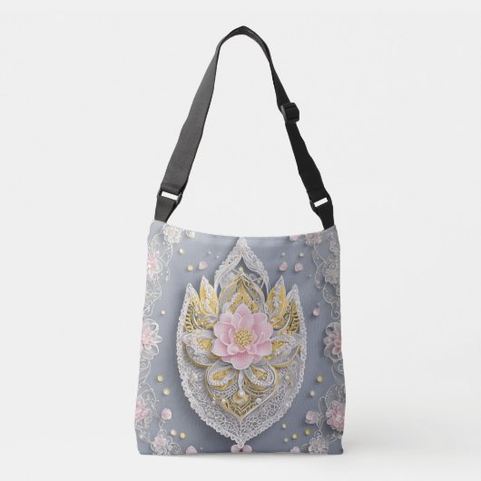 Sac Ajustable Dentelle en verre gris AI art (Devant)
