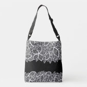 Sac Ajustable Dentelle Florale Votre Nom Blanc Noir (Dos)