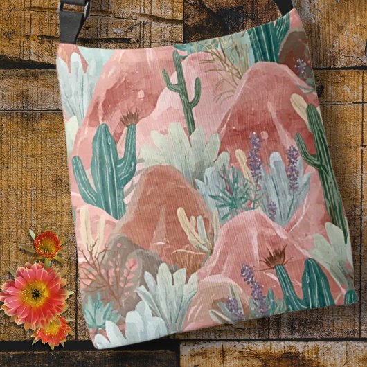 Sac Ajustable Desert Bloom Sunset with Cactus Garden
