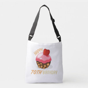 Sac Ajustable Design de 70e anniversaire mignon avec gâteau au c