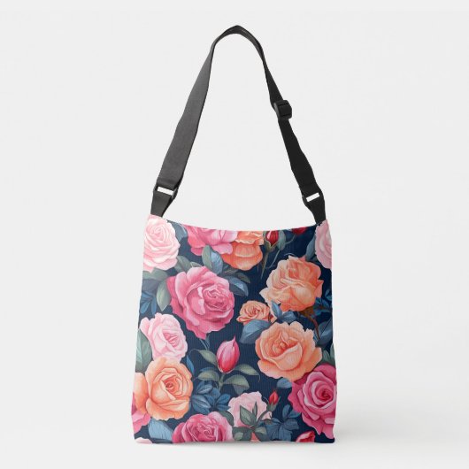Sac Ajustable Design Motif Rose rouge rose orange (Devant)