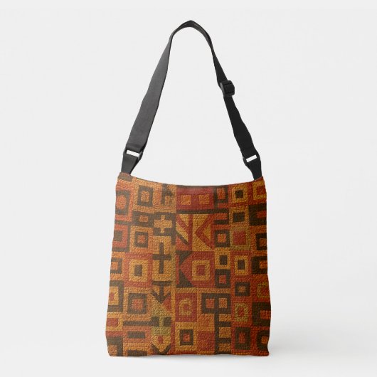 Sac Ajustable Design Tribal Boho Orange (Devant)
