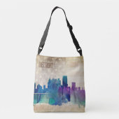 Sac Ajustable Detroit, horizon de ville d'aquarelle de MI | (Dos)