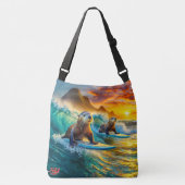 Sac Ajustable Deux Otters Surfing Design par Rich AMeN Gill (Devant)