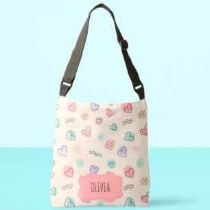 Sac Ajustable Doodles de coeur, points et lignes ondulées