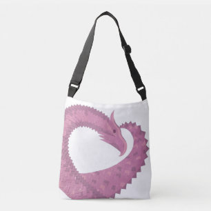 Sac Ajustable Dragon cardiaque mauve sur blanc