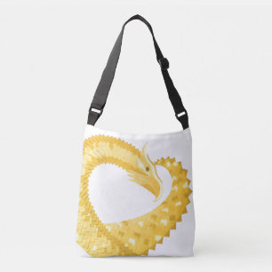 Sac Ajustable Dragon de coeur jaune sur blanc