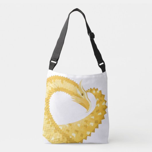 Sac Ajustable Dragon de coeur jaune sur blanc (Devant)