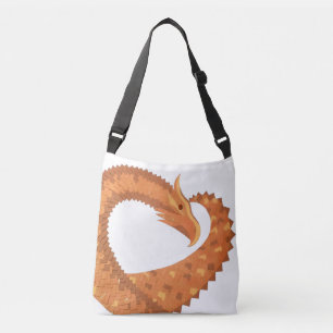Sac Ajustable Dragon de coeur orange brûlé sur blanc