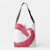 Sac Ajustable Dragon de coeur rouge en blanc (Dos)