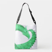 Sac Ajustable Dragon de coeur vert sur blanc (Dos)
