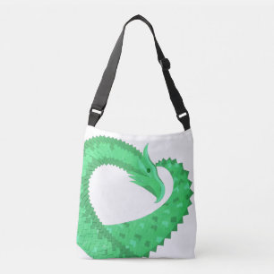 Sac Ajustable Dragon de coeur vert sur blanc