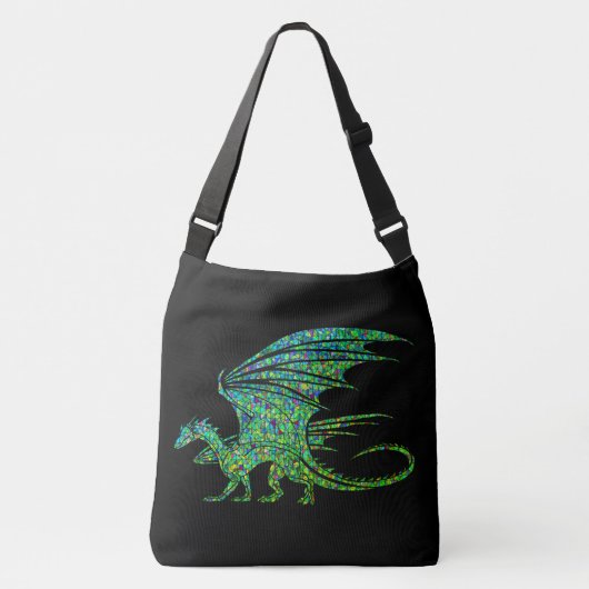 Sac Ajustable Dragon Extraordinaire en mosaïque verte  (Devant)