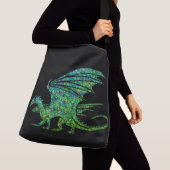 Sac Ajustable Dragon Extraordinaire en mosaïque verte  (De près)