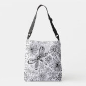 Sac Ajustable Dragonfly et doodle de fleurs (Dos)