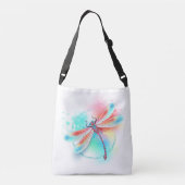 Sac Ajustable Dragonfly rouge sur l'arrière - plan aquarelle (Dos)