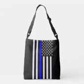 Sac Ajustable Drapeau américain de la ligne bleue mince (Dos)