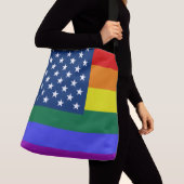 Sac Ajustable Drapeau américain LGBT Pride avec étoiles (De près)