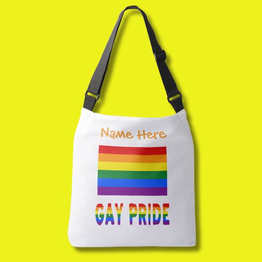 Sac Ajustable Drapeau arc-en-ciel gay pride orange personnalisé