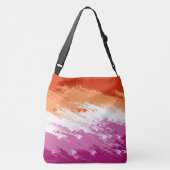 Sac Ajustable Drapeau de fierté lesbienne abstrait trippy ondulé (Dos)