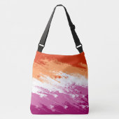 Sac Ajustable Drapeau de fierté lesbienne abstrait trippy ondulé (Devant)