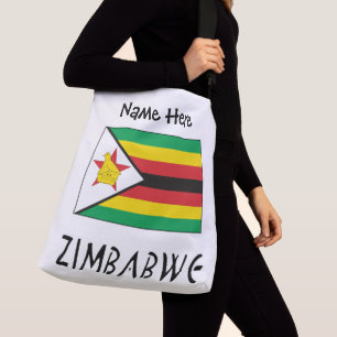 Sac Ajustable Drapeau du Zimbabwe avec votre nom Crossb