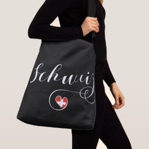 Sac Ajustable Drapeau Suisse dans un coeur, Schweiz, Suisse